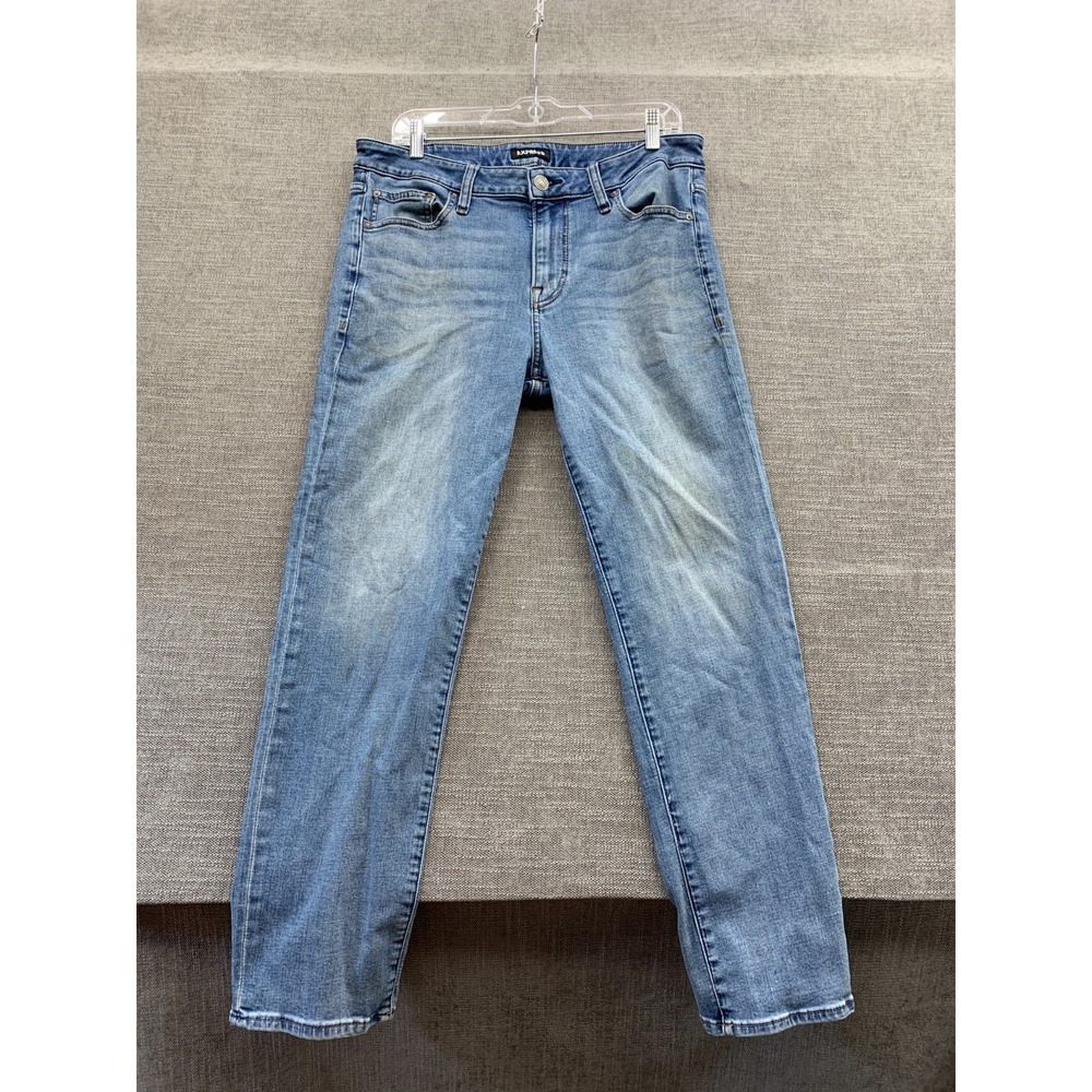 Express Hyper Stretch Jeans Mens 33x30 Blue Denim Slim Fit Straight Leg Mid Rise